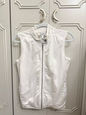 Zenergy by Chico's Women's White Quilted Zip-Front Vest